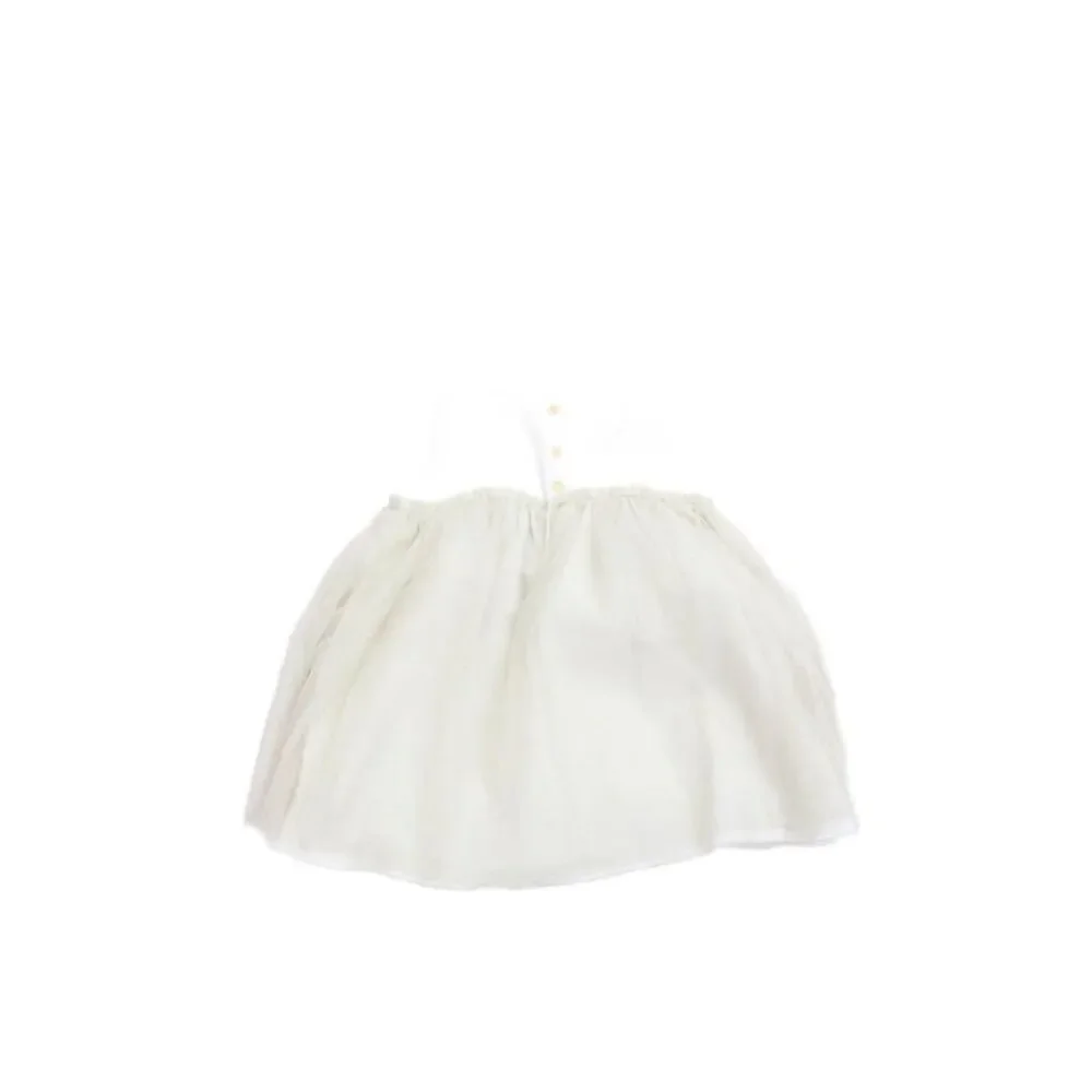 Il Gufo Girls Tulle Skirt Detail Sleevless Dress White Size 6 Months